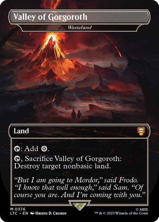 Valley of Gorgoroth Wasteland Borderless 376 (Commander: The Lord of the Rings: Tales of Middle-earth)  - Borderless Foil