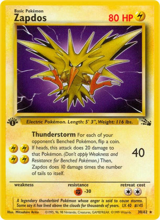 Zapdos 30/62 (Fossil)  - 1st Edition