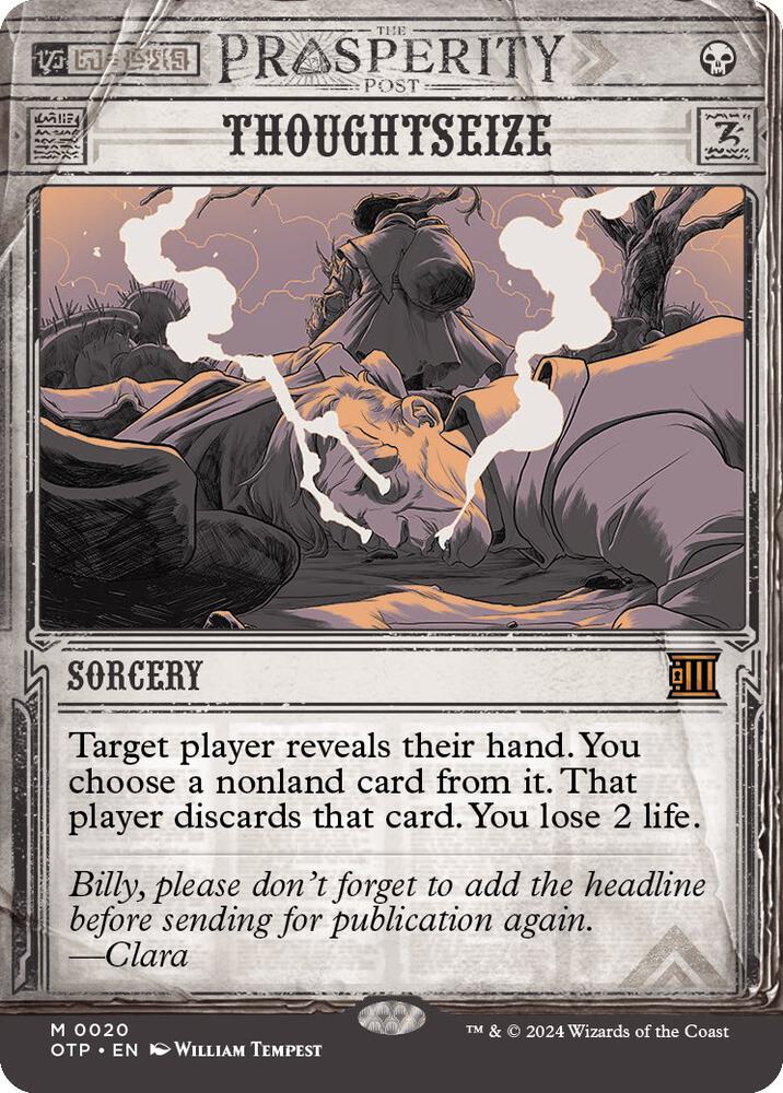 Thoughtseize 20/65 (Outlaws of Thunder Junction: Breaking News)  - Showcase Foil