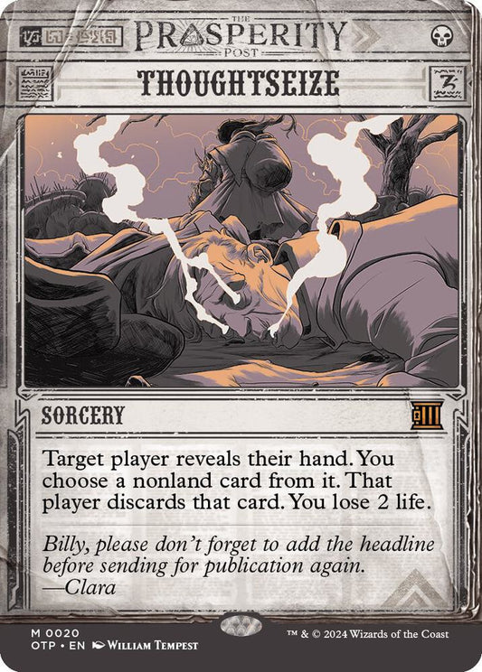 Thoughtseize 20/65 (Outlaws of Thunder Junction: Breaking News)  - Showcase Foil