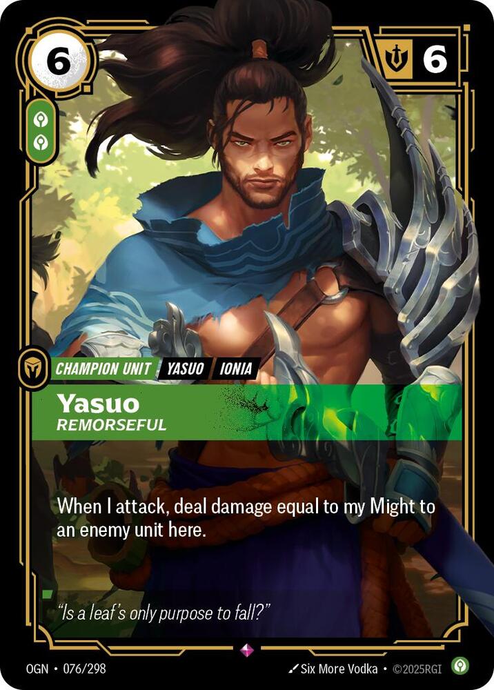 Yasuo - Remorseful 076/298 (Origins)  - Foil