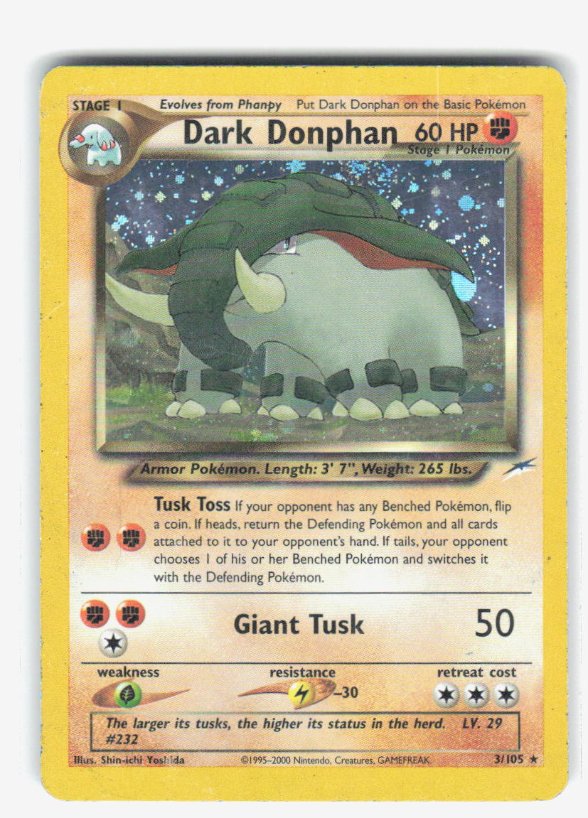 2002 Pokemon Neo Destiny 003/105 Dark Donphan Holo Rare