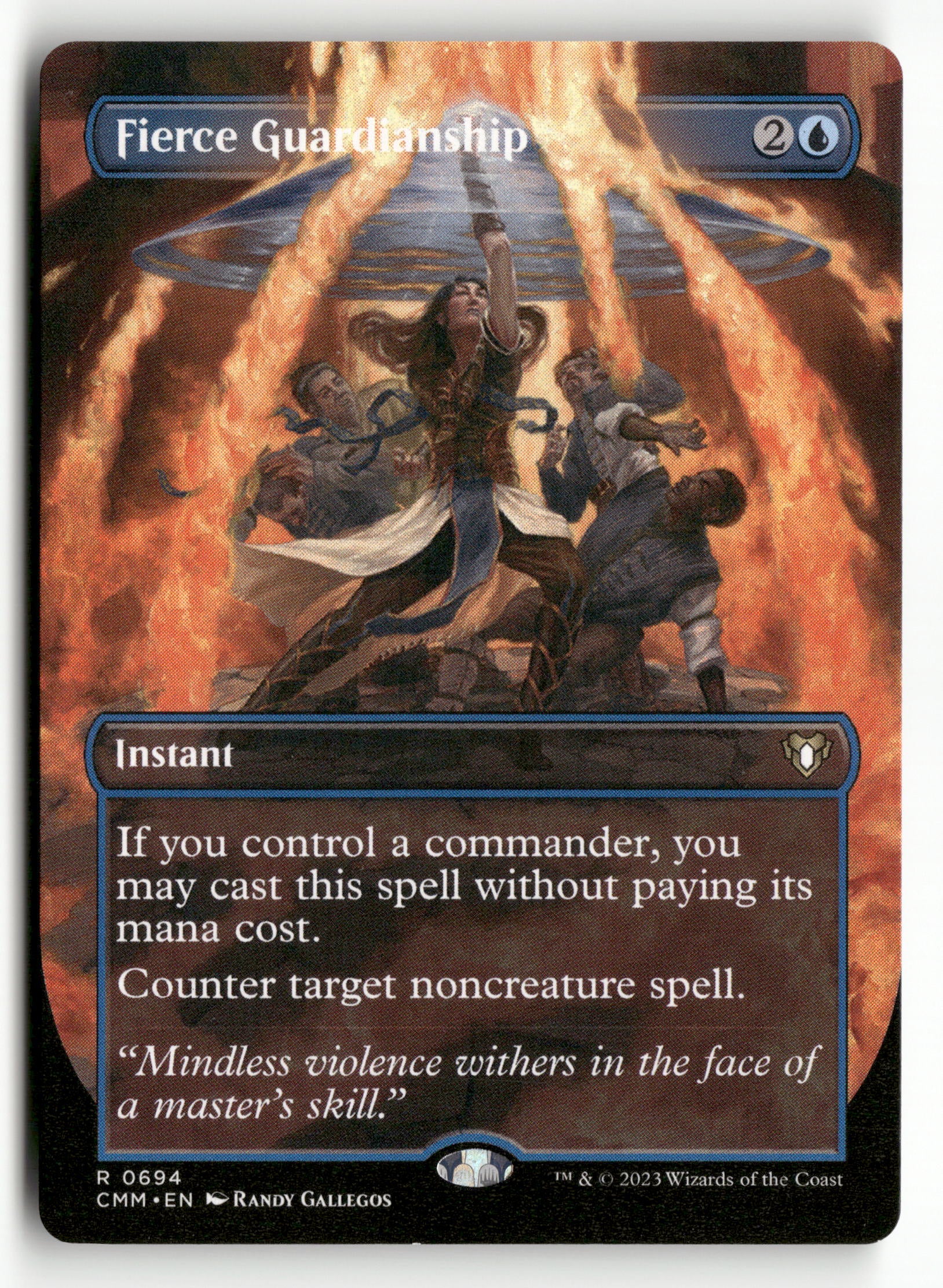 MTG Commander Masters 694 Fierce Guardianship (Borderless) R NM