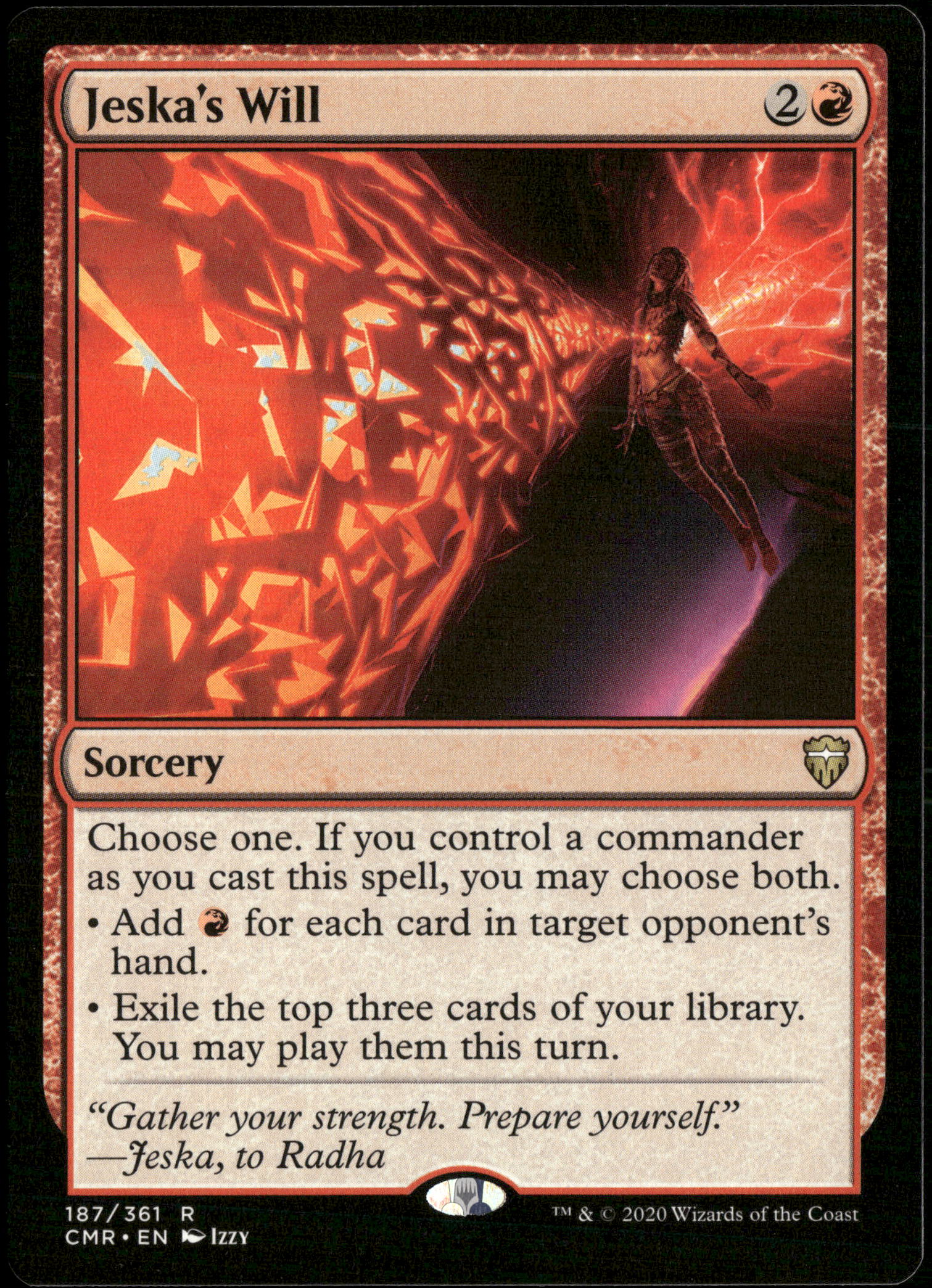 Magic The Gathering Commander Legends 187 Jeska's Will R NM