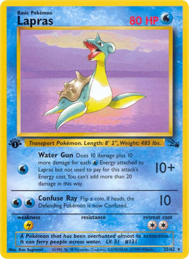 Lapras 25/62 (Fossil)  - 1st Edition