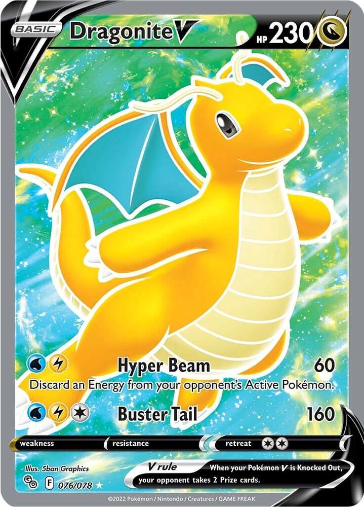 Dragonite V 076/078 (Pokemon GO)  - Holofoil