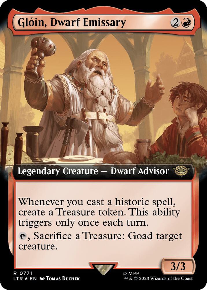 Glóin, Dwarf Emissary 771/281 (Universes Beyond: The Lord of the Rings: Tales of Middle-earth)  - Extended Art Surge Foil