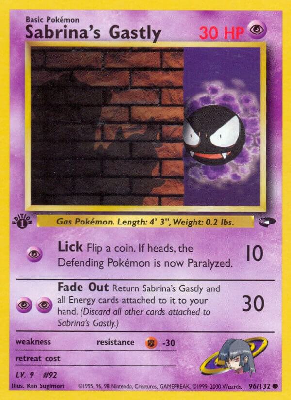 Sabrina's Gastly 096/132 (Gym Challenge)  - 1st Edition