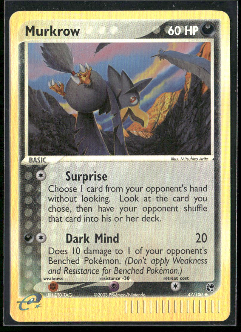 2003 Pokemon Sandstorm 47/100 Murkrow Uncommon Reverse Foil LP