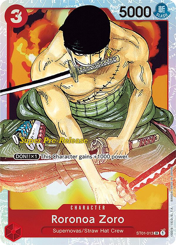 Roronoa Zoro ST01-013 (Super Pre-Release Starter Deck 1: Straw Hat Crew)  - Foil