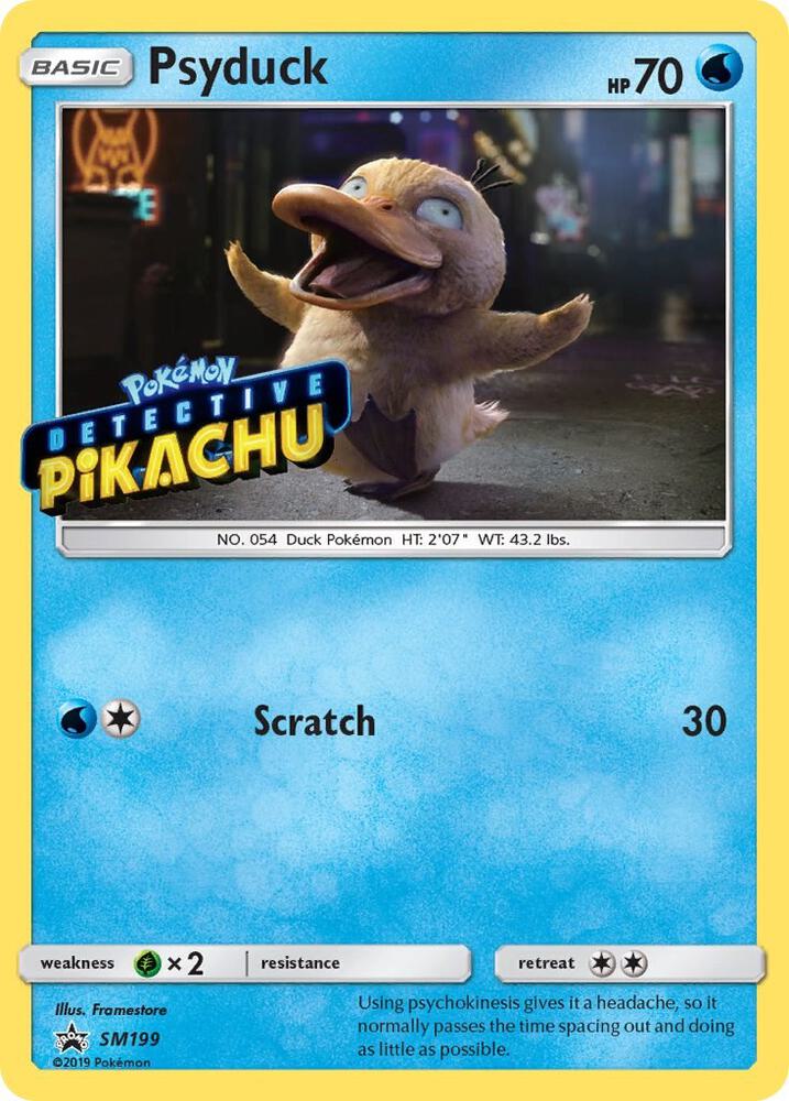 Psyduck Detective Pikachu Stamped SM199 (SM Promos)  - Holofoil