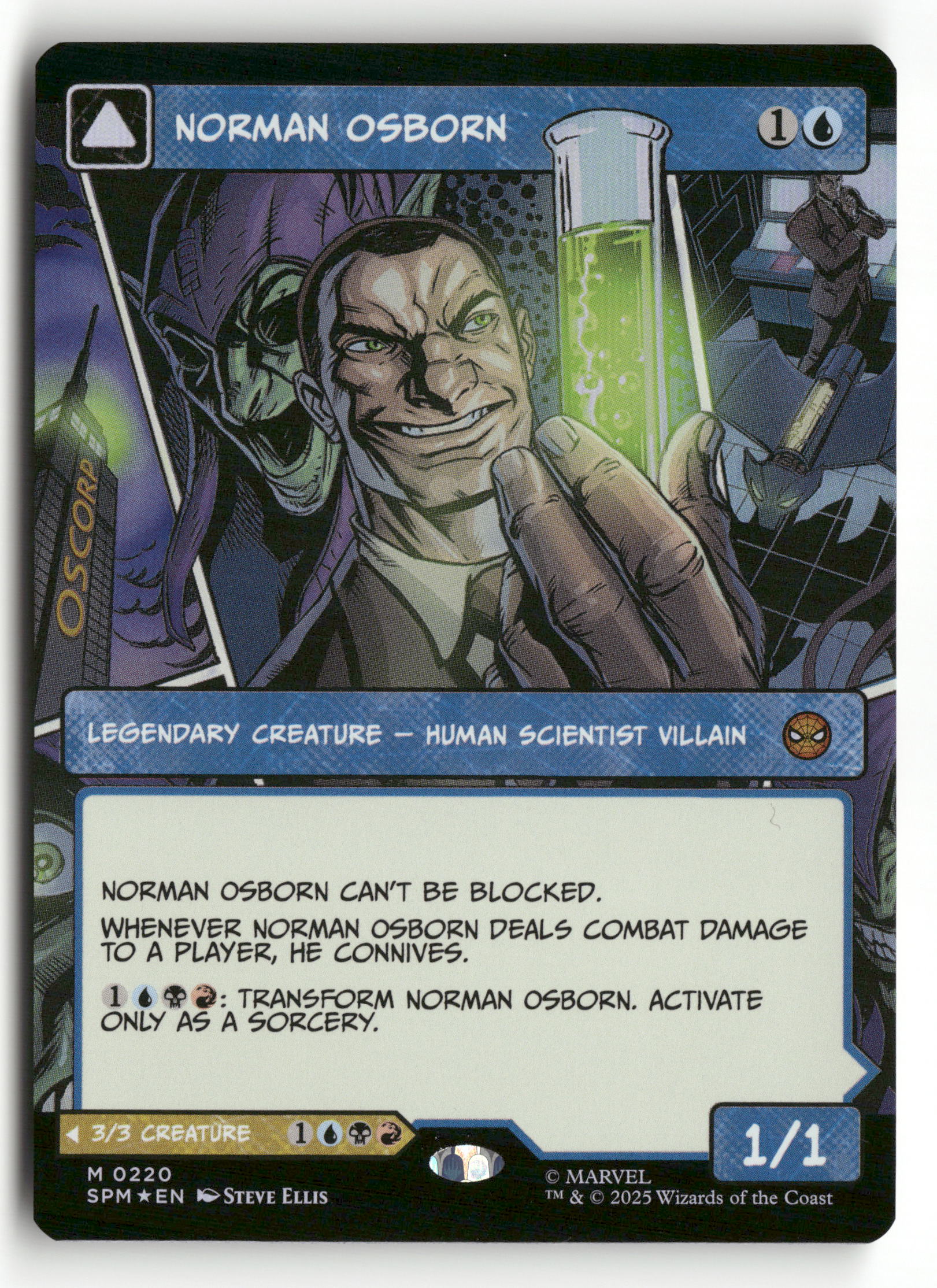 Magic The Gathering Marvel's Spider-Man 220 Norman Osborn (Borderless) M Foil NM