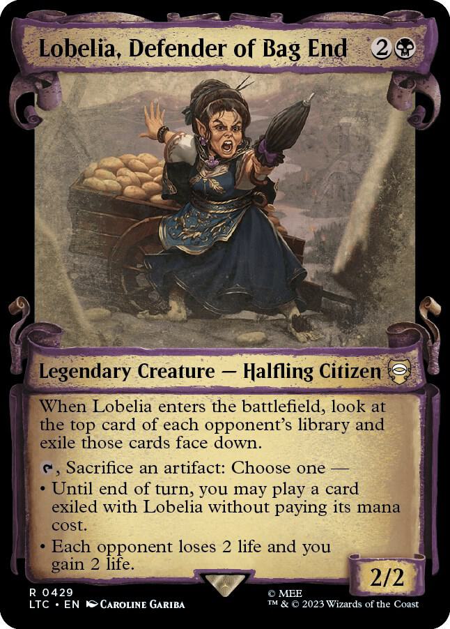 Lobelia Defender of Bag End Showcase Scrolls 429 (Commander: The Lord of the Rings: Tales of Middle-earth)  - Showcase Scroll Foil