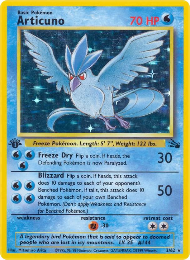 Articuno 02/62 (Fossil)  - 1st Edition Holofoil