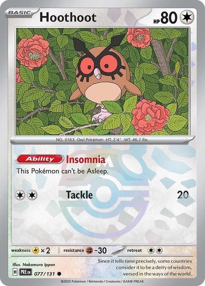 Hoothoot 077/131 (SV: Prismatic Evolutions)  - Master Ball Holofoil