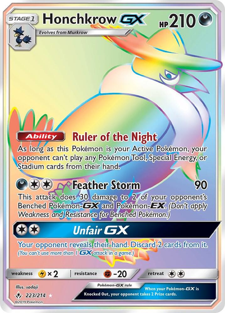 Honchkrow GX 223/214 (SM - Unbroken Bonds)  - Holofoil