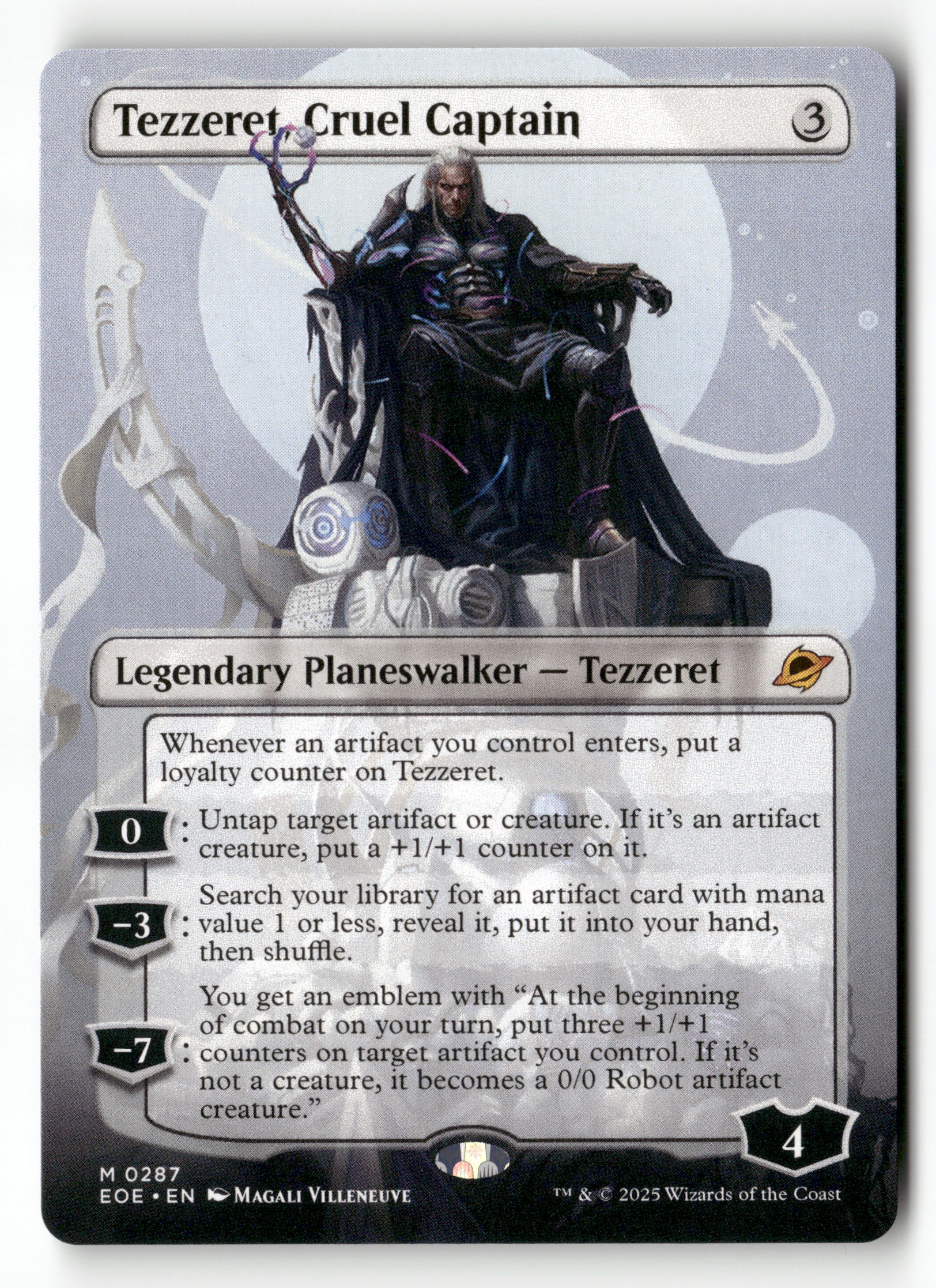 MTG Edge of Eternities 287 Tezzeret, Cruel Captain (Borderless) M NM
