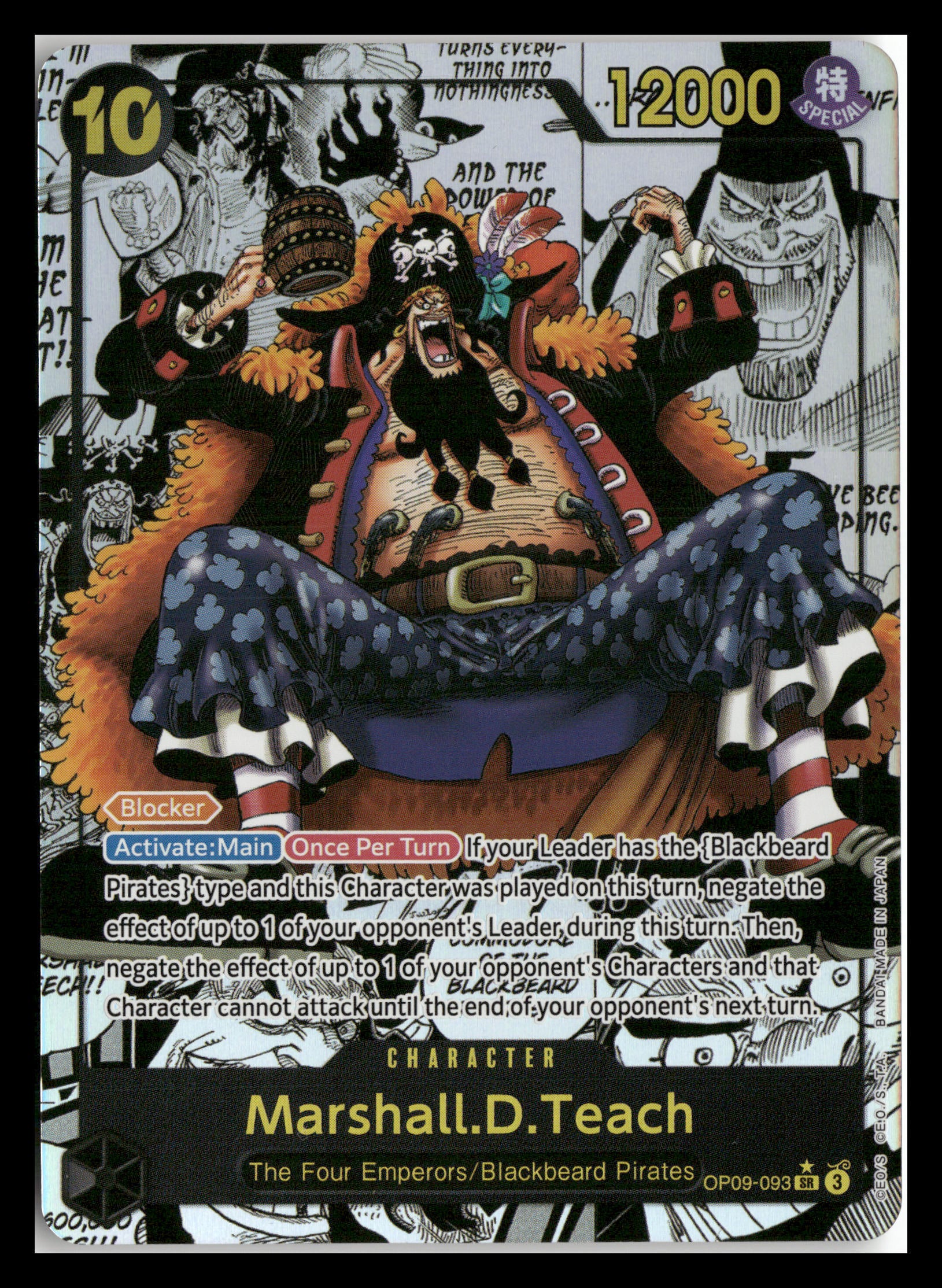 One Piece TCG OP09-093 Marshall.D.Teach Manga Alternate Art