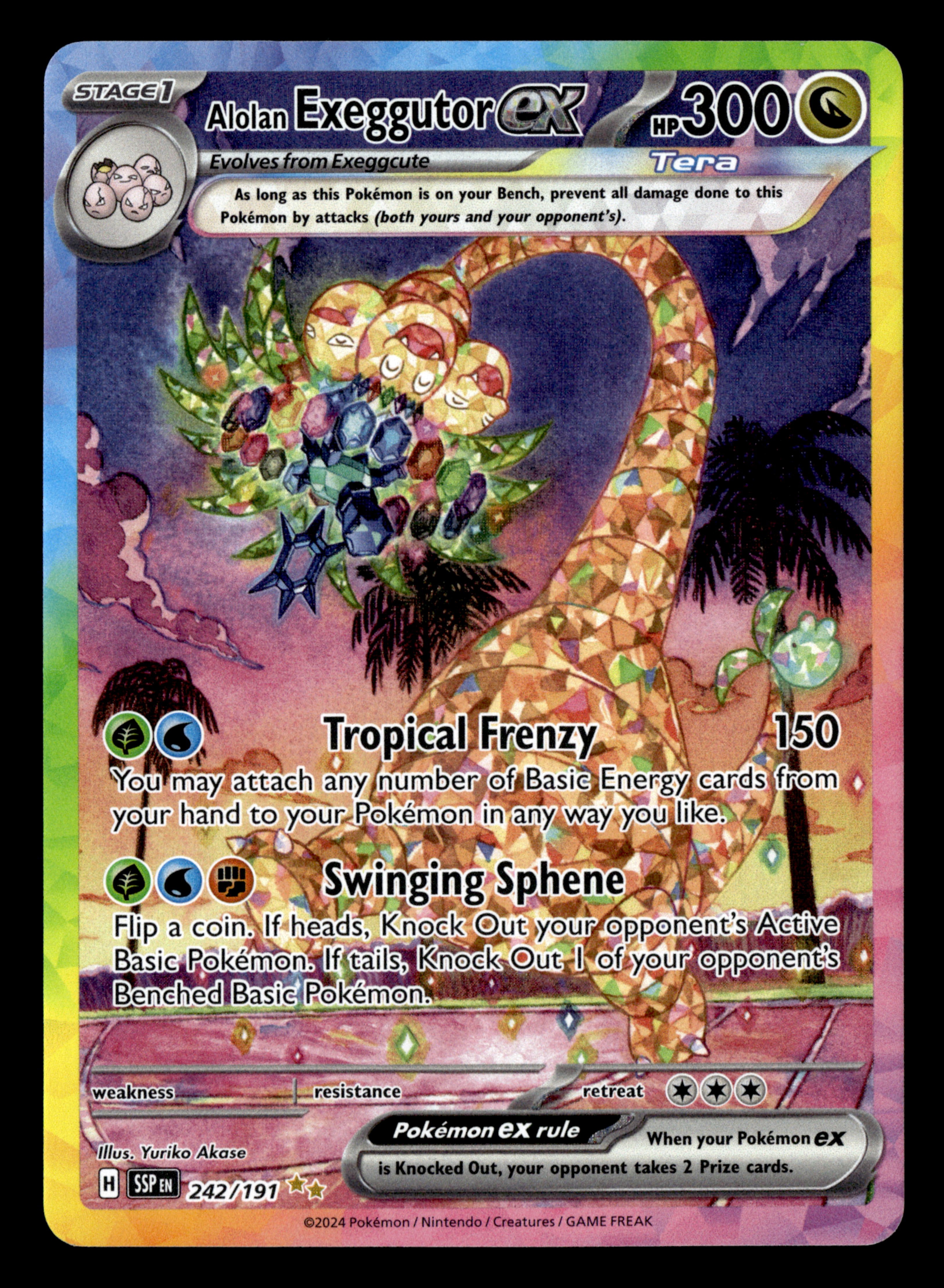 2024 Pokemon Surging Sparks 242/191 Alolan Exeggutor ex Special Illust