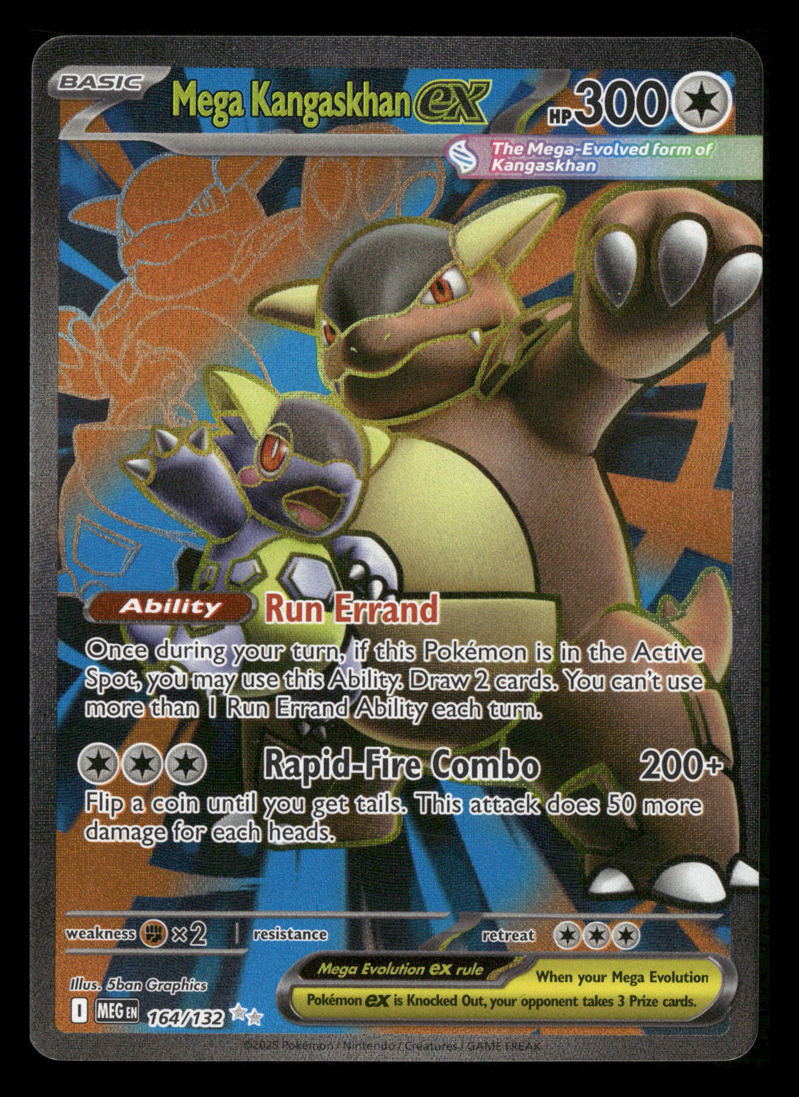 2025 Pokemon Mega Evolutions Base 164/132 Mega Kangaskhan ex Ultra Rar