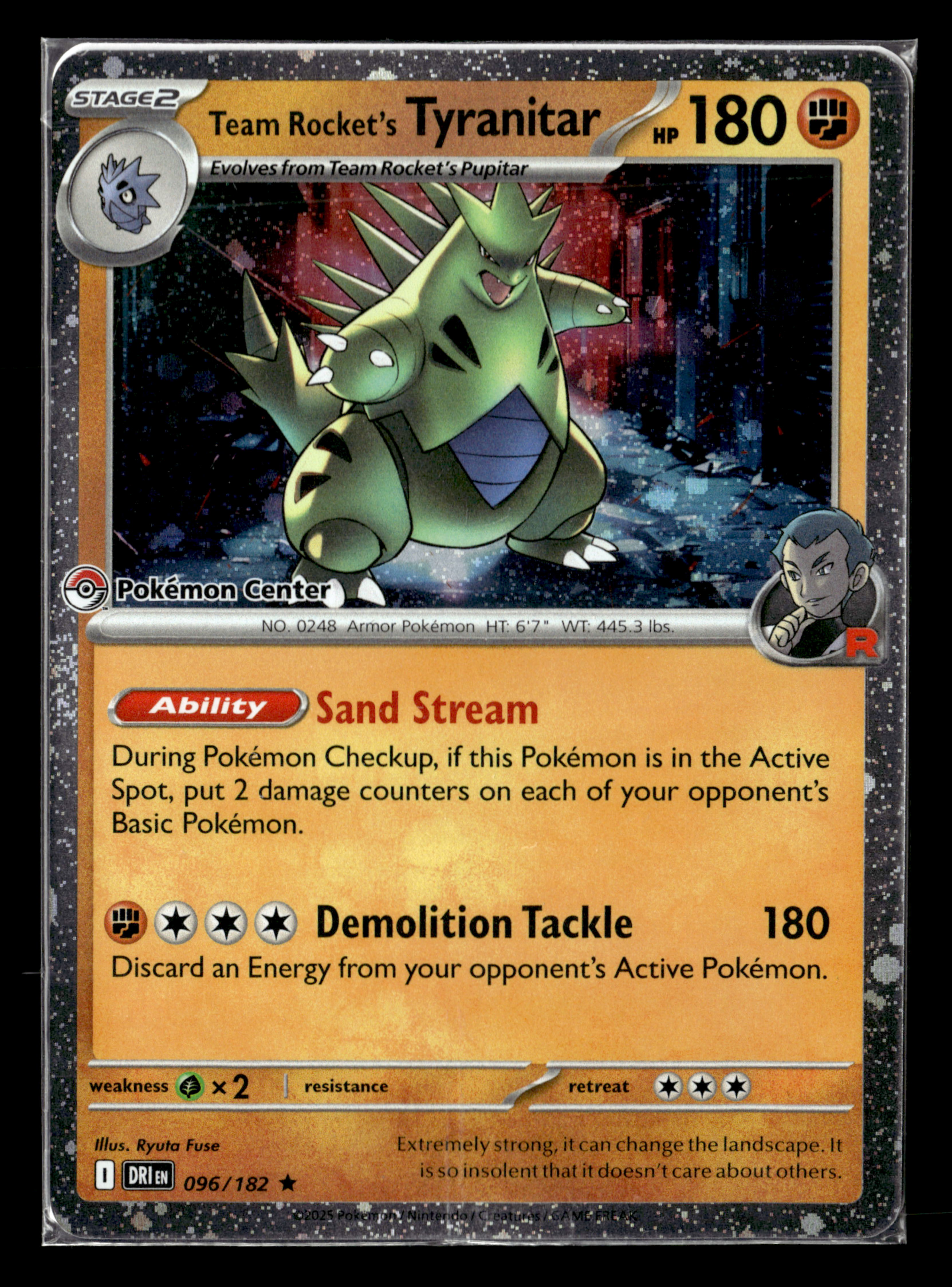 team rocket's tyranitar promo card pokemon center 2025 Pokemon Destined Rivals 096/182 Team Rocket's Tyranitar Pokemon C