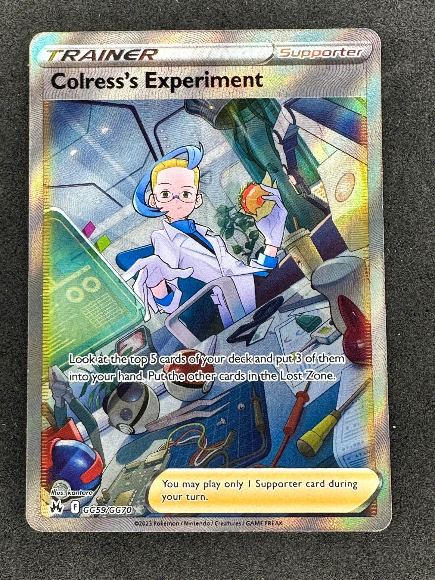 2023 Pokemon Crown Zenith GG59 Colress’s Experiment Full Art Trainer