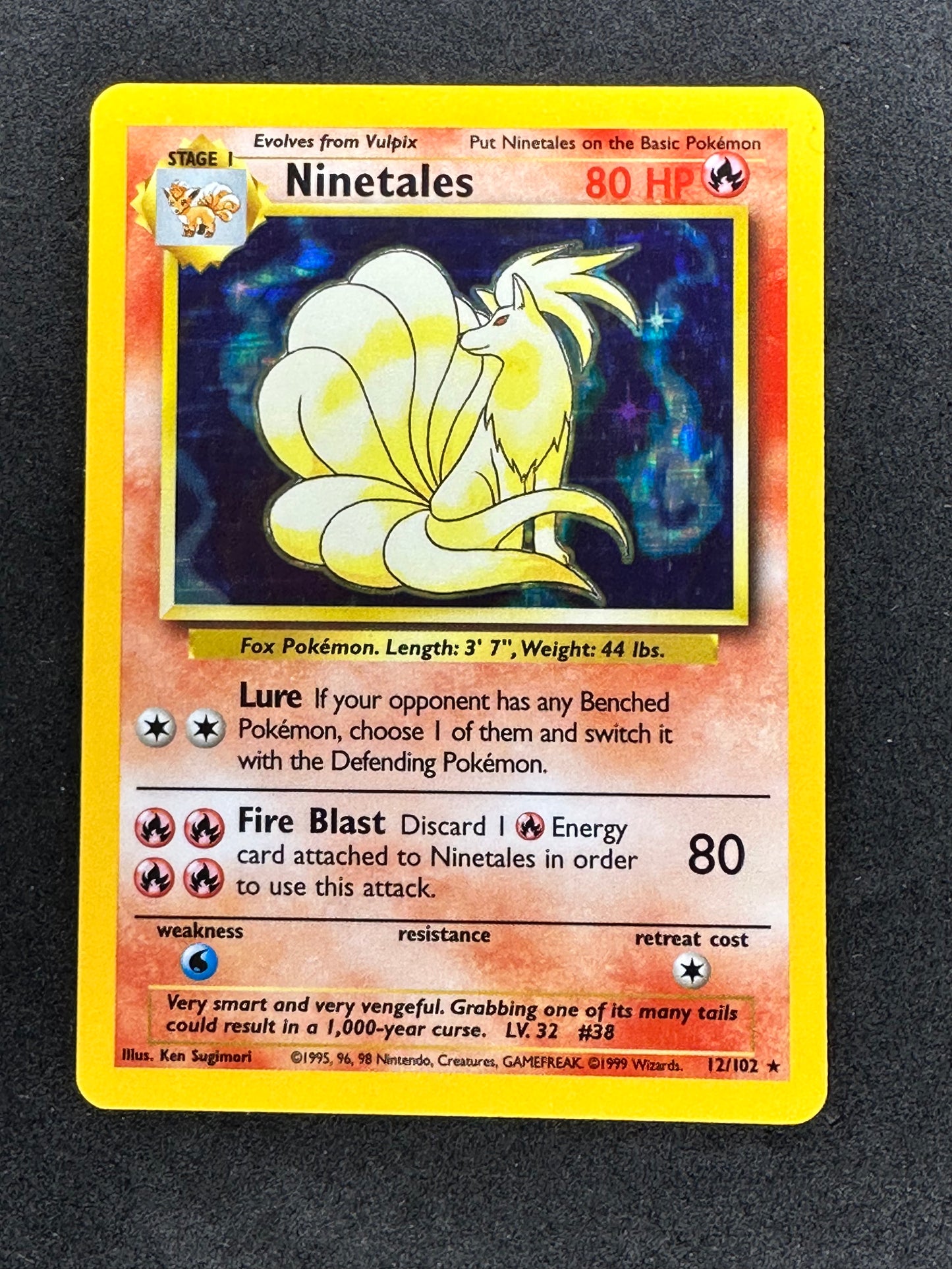 1999 Pokemon Base Set 12/102 Ninetales