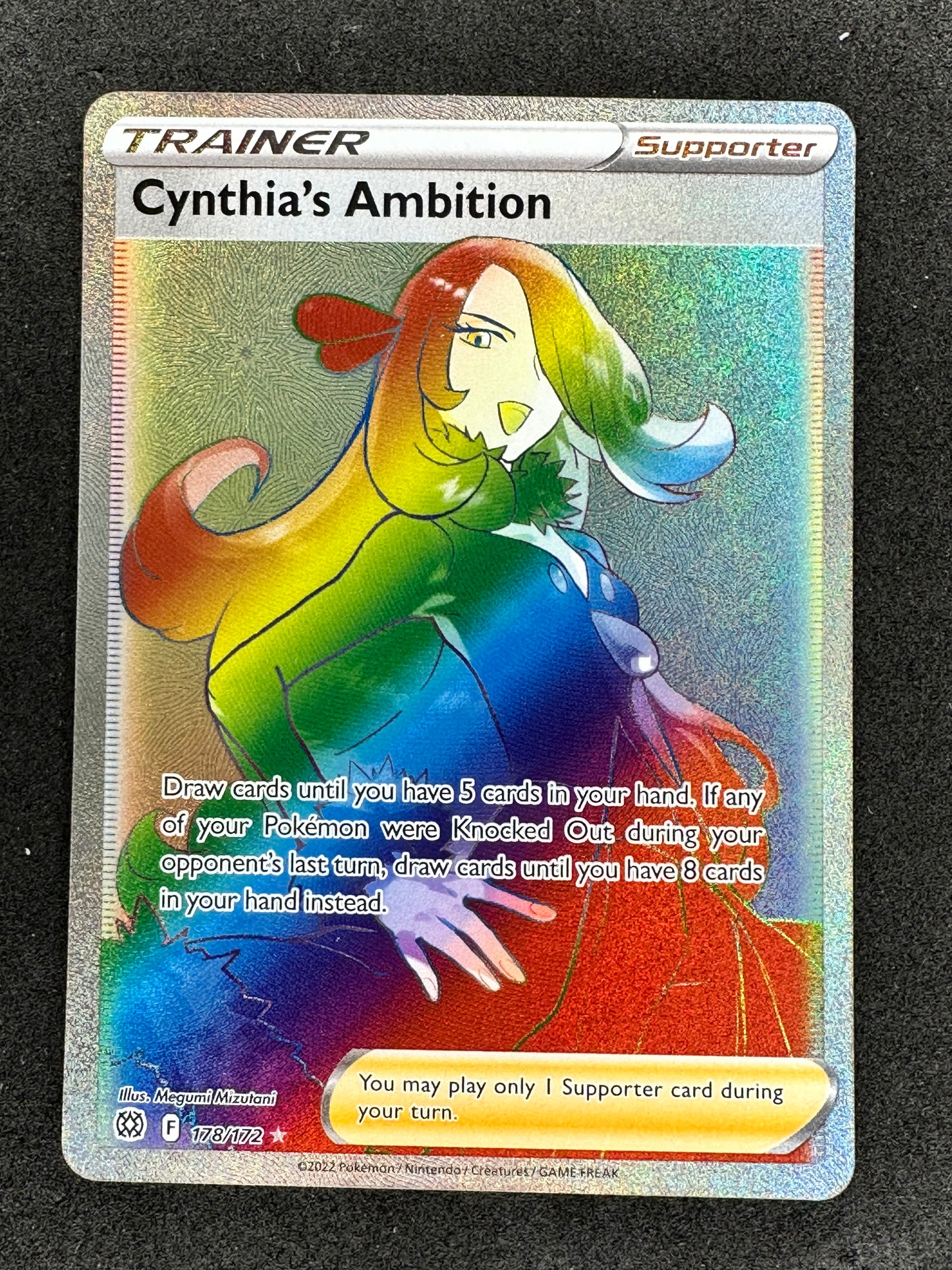 2022 Pokemon Brilliant Stars 178/172 Cynthia’s Ambition Rainbow Rare