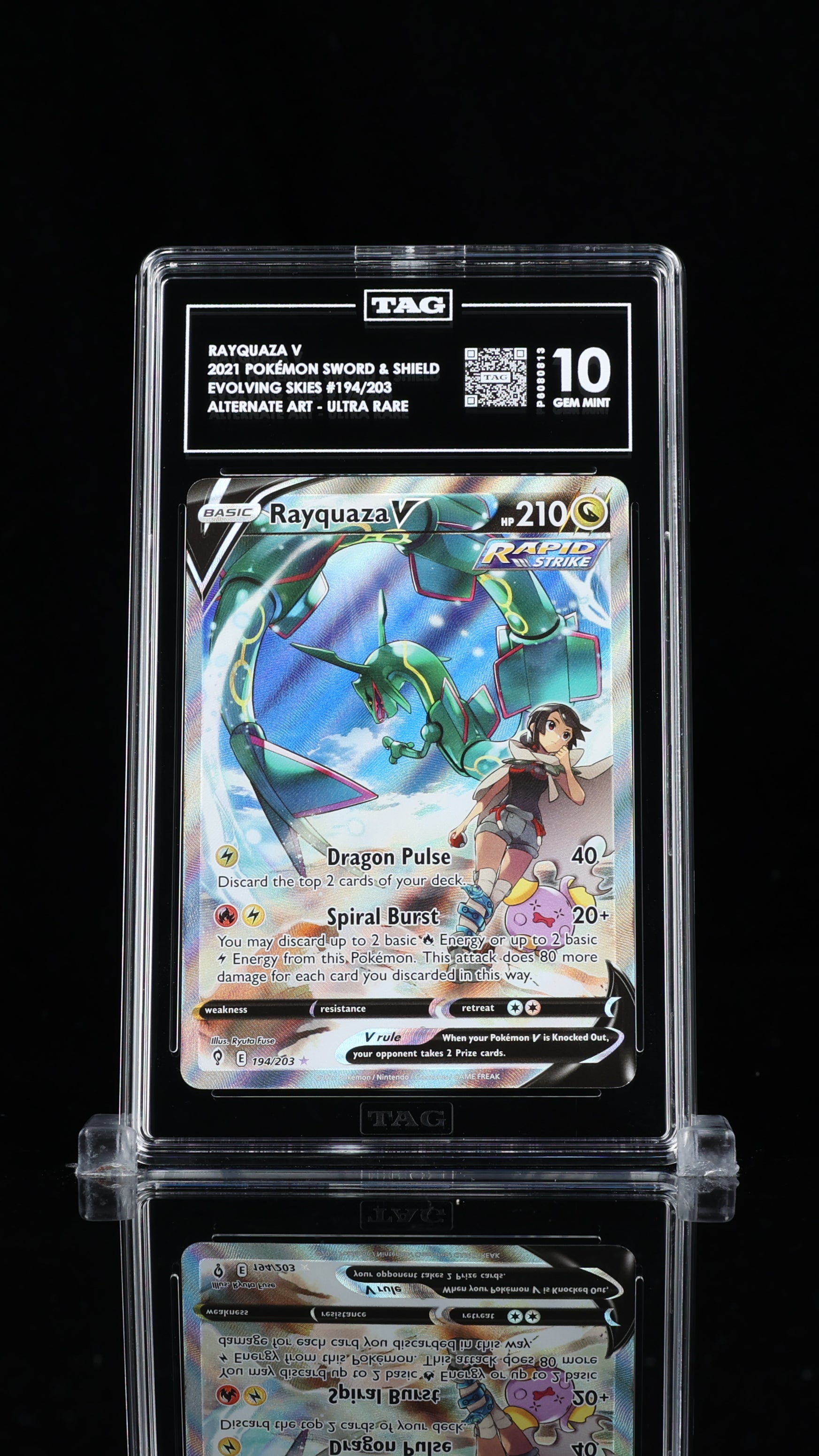 2021 Pokemon SwSh Evolving Skies 194/203 Rayquaza V Alternative Art TA