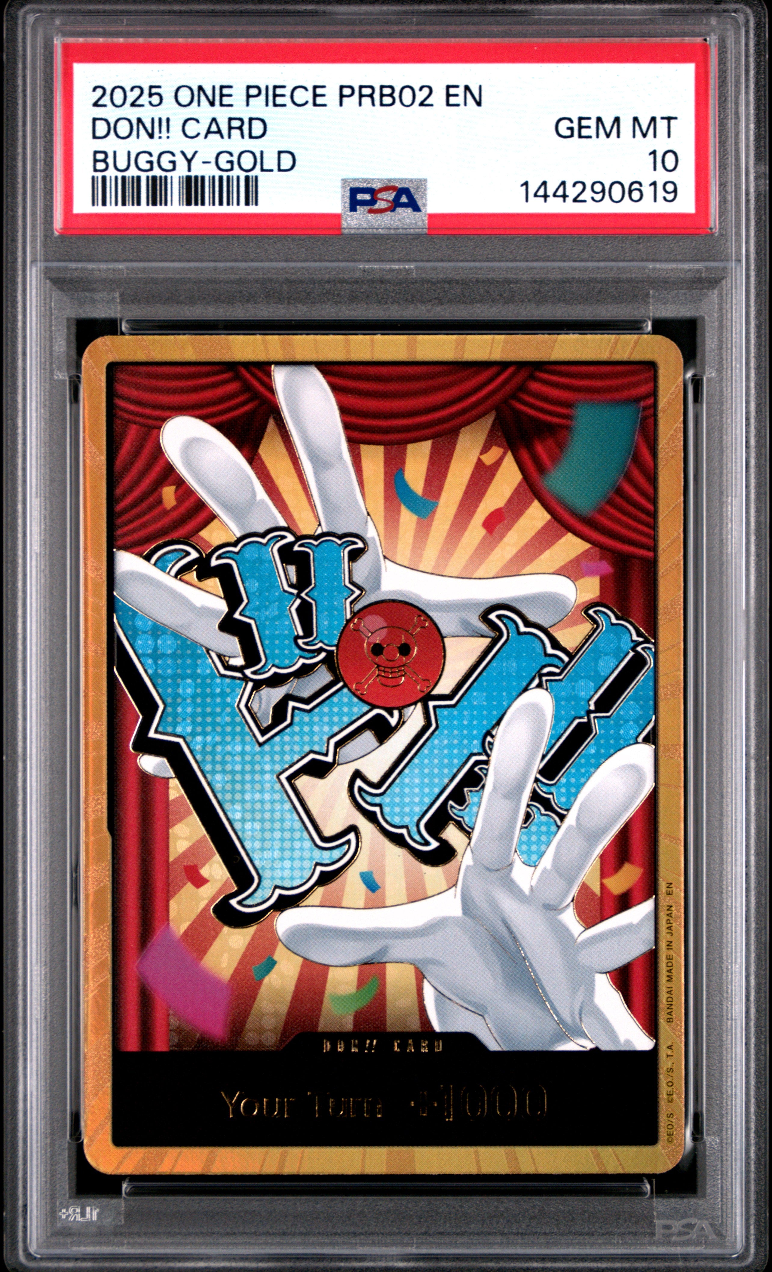 One Piece TCG Prb02-Premium Booster -Buggy Gold Don PSA 10